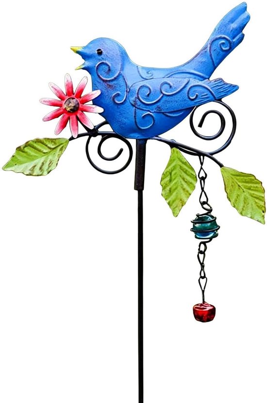 Metalen paal | Weerbestendige sculpturen ornament | decoratieve vogels tuin palen - voor balkons 's achtertuin binnenplaats indoor bed gazon pot boerderij lente natuur