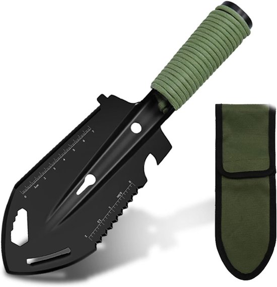 metalen tuinschop, roestvrijstalen tuinschop, multifunctioneel tuingereedschap, campinggadgets tuinschop, geschikt voor kampeertrips (zwart)