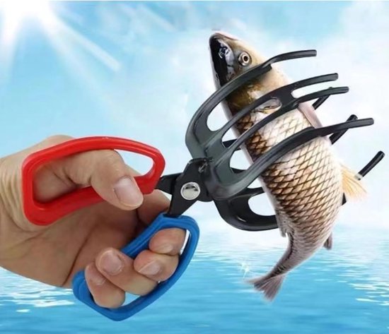 Metalen visgrijpers maken je handen niet vuil, drietandige vistang, kunstaastang, visklemmen en andere visbenodigdheden. van Merkloos