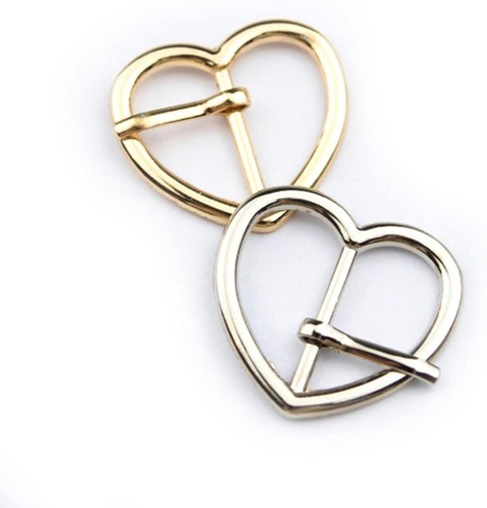 Metalen wieltjes hartsluiting riemgesp - 16 stuks van Merkloos