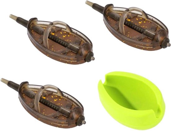 Method Feeder Mandjes - Voerkorf Set - Vissen Met Voer - Inclusief Mal - 4 Stuks - Zwart