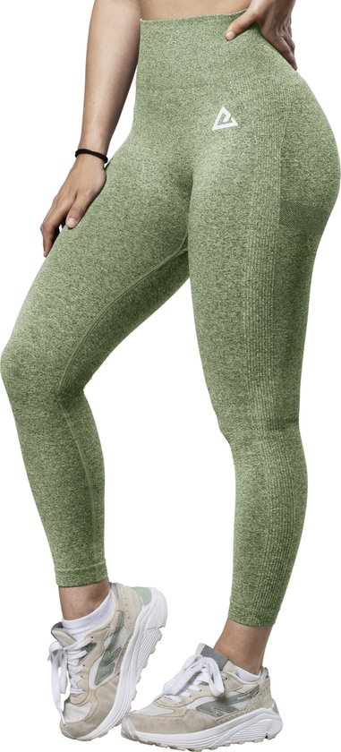 Mewave - Sportlegging groen - Dames - Sportbroek - Sportkleding - Yoga legging - Hardloopbroek - Tiktok - Fitness - Maat L van Mewave