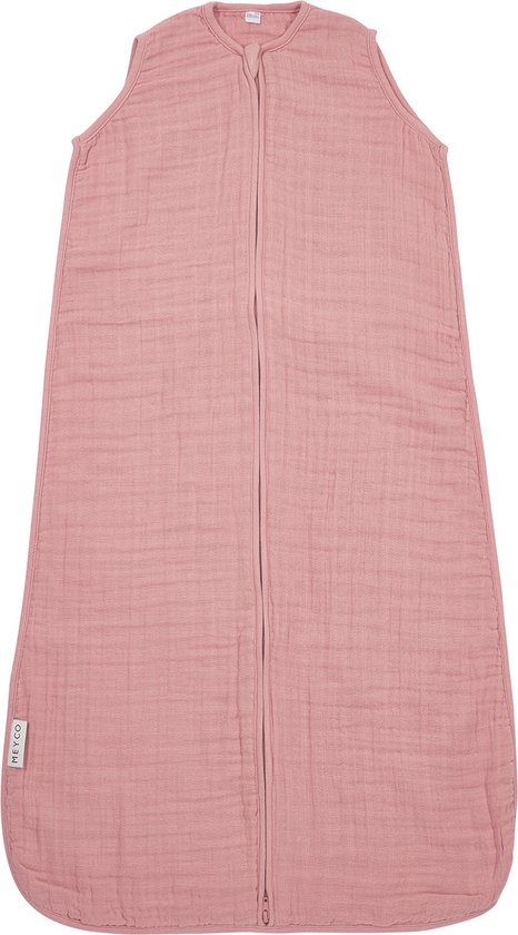 Meyco Baby Uni pre-washed hydrofiele slaapzak zomer - old pink - 110cm van Meyco
