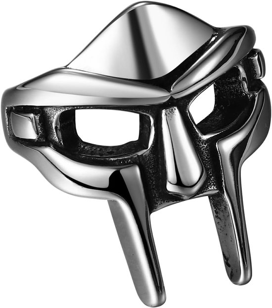 MF Doom ring voor heren, roestvrijstalen gezichtsring, Doom-masker, innovatieve zegelringen