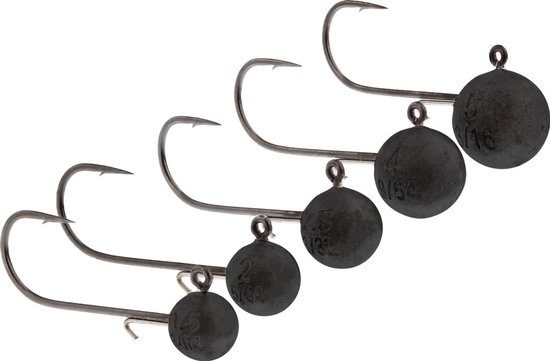 Micro Jig Head Tungsten haak 4 Zwart Nikkel 5g