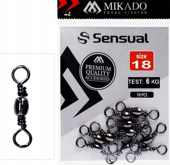 Mikado Barrel Swivel Maat 18 - 10 stuks, 6kg