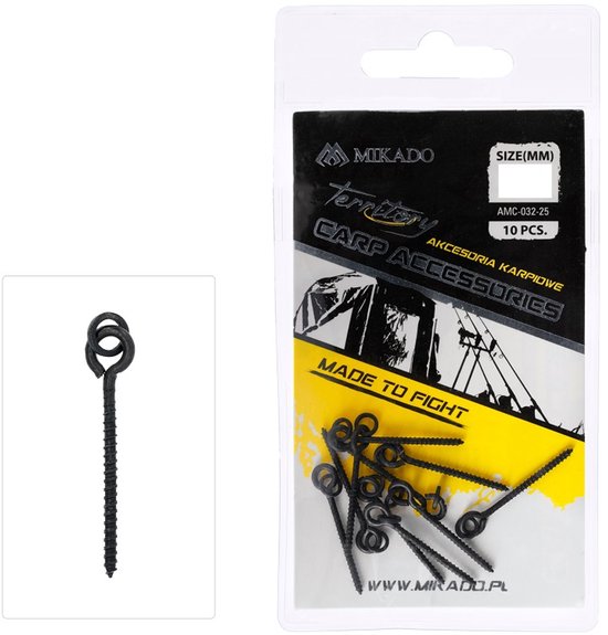 Mikado Boilie Schroef met Ring 13 mm - Karper Bait Screw - 10 Stuks van Mikado