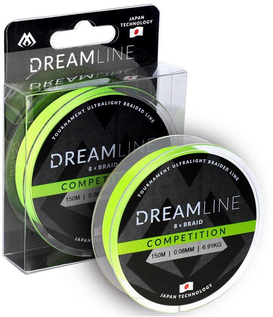Mikado Dreamline Competition Gevlochten Vislijn 150 M Geel 0.200 mm van Merkloos