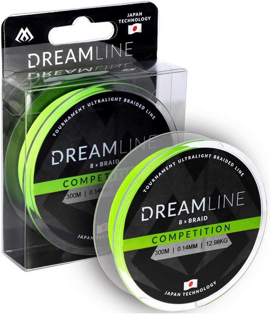 Mikado Dreamline Competition Gevlochten Vislijn 300 M Groen 0.200 mm van Merkloos