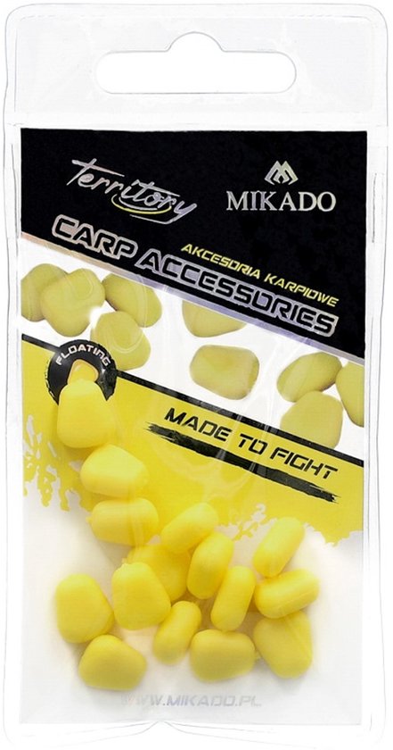 Mikado Drijvende Nepmais – Geel – 15 stuks | Imitatie Aas voor Karpervissen | Pop-up Maïs voor Hair Rigs van Mikado