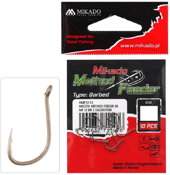 Mikado Feeder Haak 14 – Method Feeder – Witvis – Met Weerhaak – 10 stuks van Merkloos