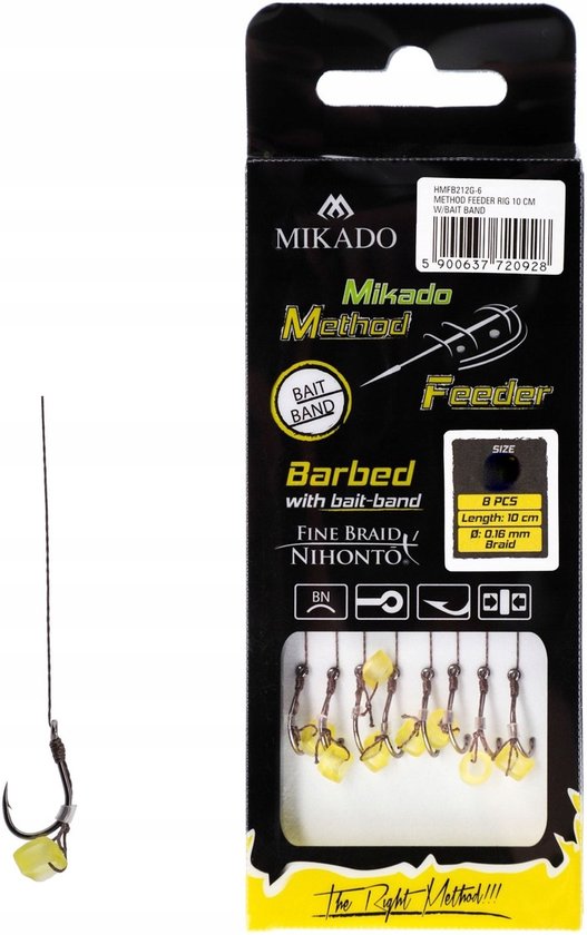 Mikado Feederhaak met Elastiek - 8 stuks - Maat 8 - 0,14 mm van Mikado