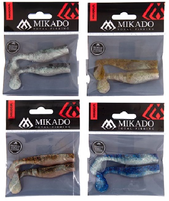 Mikado Fishunter II 9.5 cm Softbait - Natural Mix - Shad Lures voor Roofvis - Set van 2 van Mikado