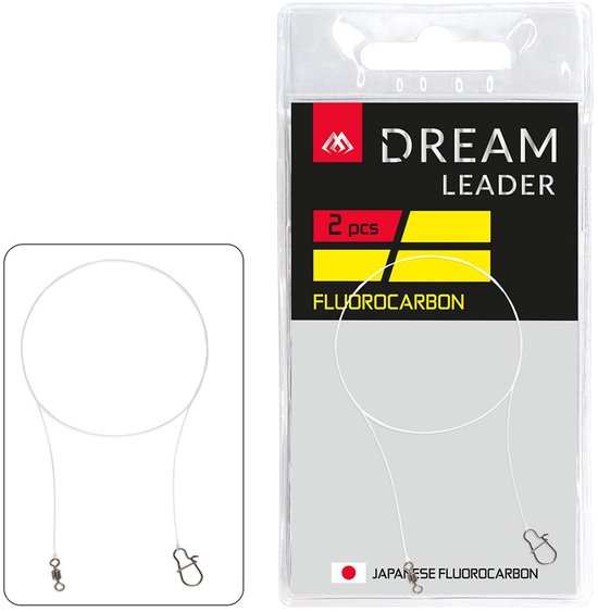 Mikado Fluorocarbon Onderlijn 25 cm – 10LB – Baars Roofvis – Met Snap – 2 Stuks van Merkloos