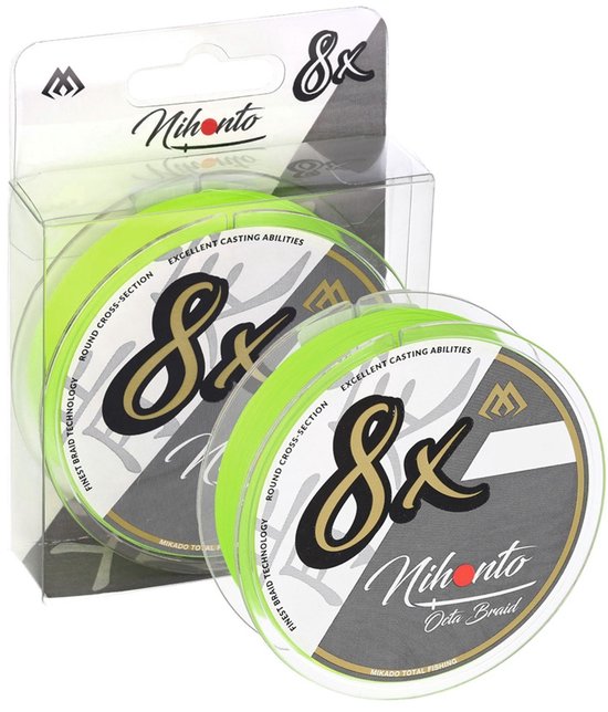 Mikado Gevlochten Vislijn Nihonto 8X Fluo 150m - 0.23mm 20.8kg - Snoek & Roofvis van Merkloos