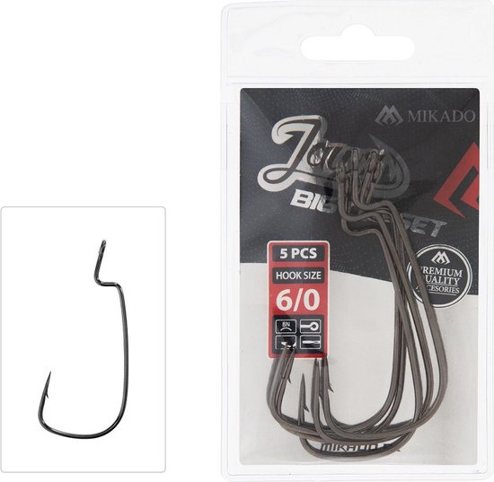 Mikado Hook Jaws Big Offset NO 6/0 - 5 pcs. van Mi