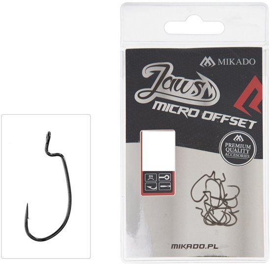 Mikado Jaws Micro Offset Haak No. 6 – 10 stuks – Roofvis – Dropshot & Cheburashka van Merkloos