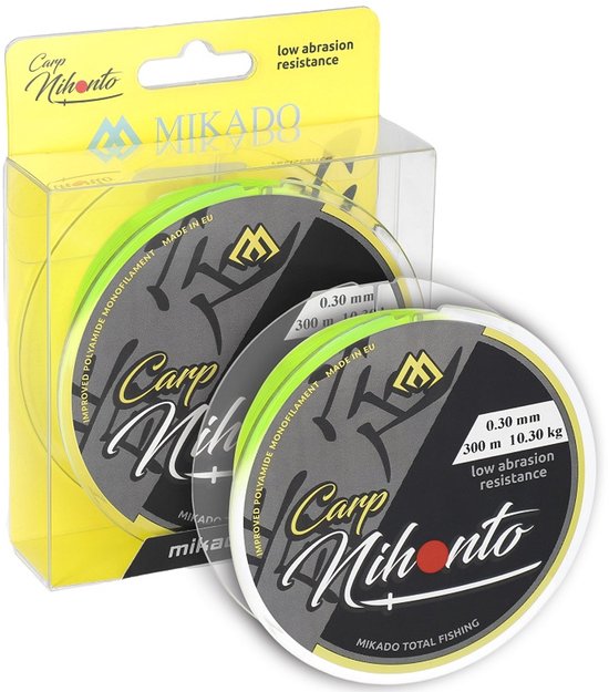 Mikado Karper Vislijn 300m 0.25mm – Fluo Geel Nylon Lijn – Monofilament 7.3kg