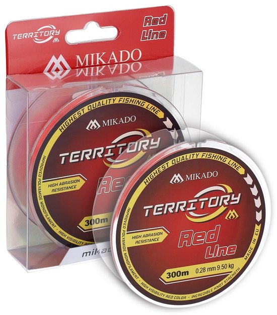 Mikado Karperlijn 0.30mm 300m – Nylon Vislijn 10.9kg – Rood – Slijtvaste Visdraad voor Karpervissen