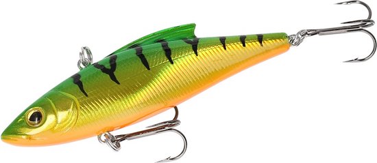 Mikado Lipless Crankbait 9cm 33g – Fire Tiger – Zinkend Roofvis Kunstaas voor Snoek & Snoekbaars