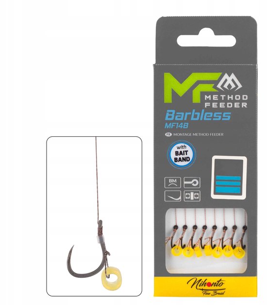 Mikado Method Feeder Haken met Onderlijn #8 - 10cm/0.14mm van Mikado