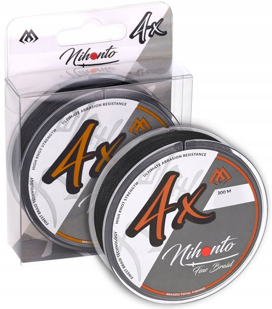 Mikado Nihonto Fijne Vlecht Vislijn - 0,25 mm, 300 m, Zwart van Mikado