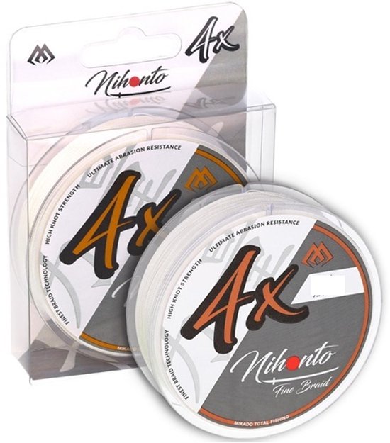 Mikado Nihonto Fine Braid Gevlochten Vislijn 15 m - 0,23 mm - 20,2 kg - Wit van Merkloos