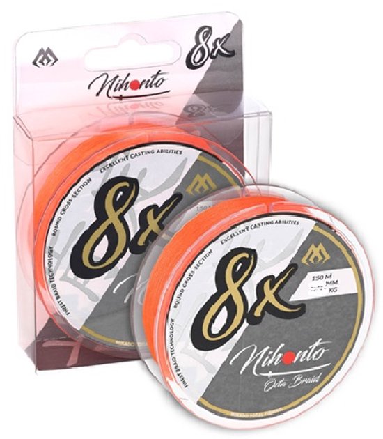 Mikado Nihonto Octa Braid Vlechtlijn Oranje 0.4mm 150m 8-strengs