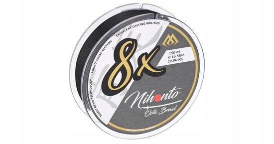 Mikado Nihonto Octa Vlecht Vissnoer Zwart 0,26mm 150m van Mikado