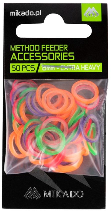Mikado Pellet Bands 8mm – Pellet Elastieken voor Method Feeder – 50 Stuks – Karper & Witvis