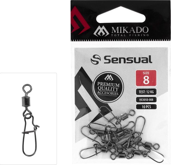Mikado Roller Swivel met Fastlock Snap NO 6 BN - 10 stuks van Mi