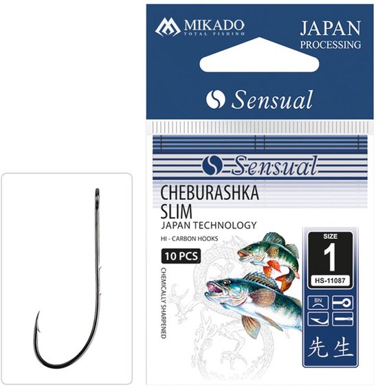 Mikado Sensual Cheburashka Haak 3/0 - Softbait Haak - Black Nickel - 8 Stuks van Merkloos