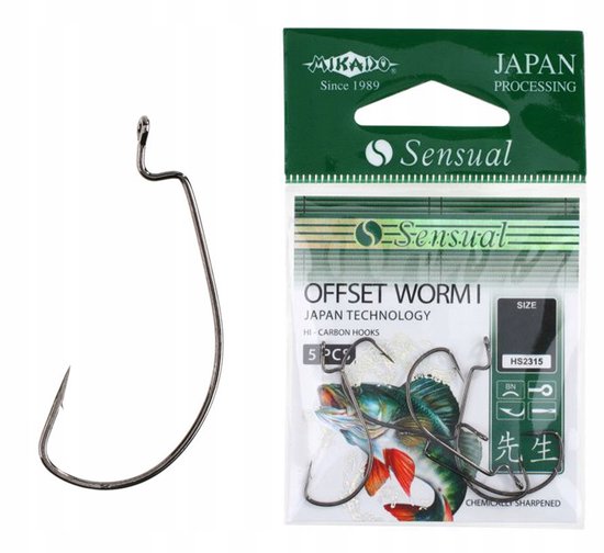 Mikado Sensual Offset Worm Haken #3/0 BN - 5 stuks