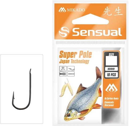 Mikado Sensual Super Pole Haak No. 10 BN – 10 stuks – Finesse Haak – Black Nickel – Voor Witvis & Karper