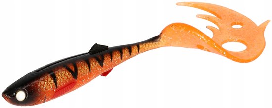 Mikado Sicario Pike Tail 24cm 67g Oranje Baars - Rubberen kunstaas van Merkloos
