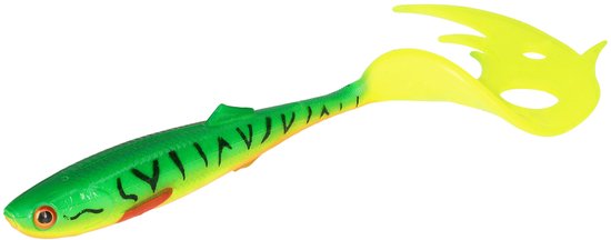 Mikado Sicario Pike Tail Kunstaas 24 cm – Softbait Roofvis – Fire Tiger – 67 g – 1 Stuk van Merkloos