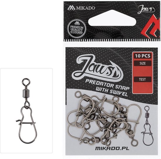 Mikado Snap met Wartel - Jaws Predator Snap Maat M - 10 stuks. van Mi