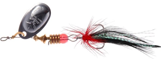 Mikado Spinner Blaster met Kwast - Zilver - 12g - Roofvis Spinner met Sierkwast van Mikado