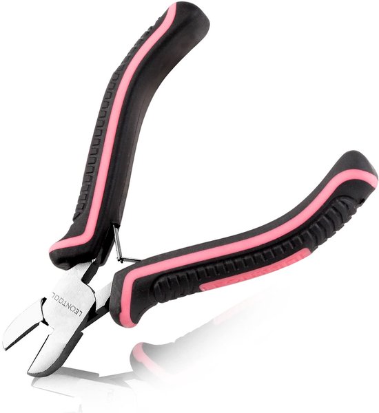 Mini diagonale snijtangen 4 inch bloemendraadsnijders voor kunstbloemen zijsnijders Tang voor sieraden maken diagonale draadsnijders voor draad, ritsbanden, knutselen, roze gereedschap voor v