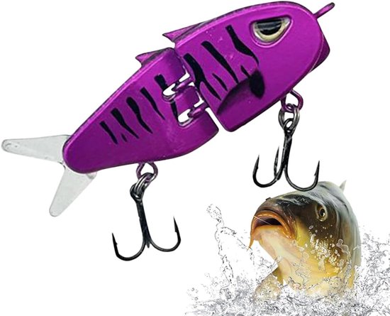 Mini Glide Kunstaas - Gearticuleerd Kunstaas - Vissen Op Baars - Langzaam Zinkend - 6 cm - Paars