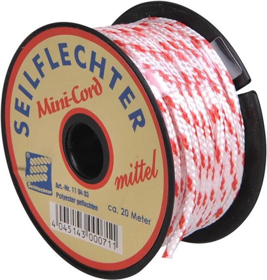 Mini koord Polyester, 3mm, 20m, assorti