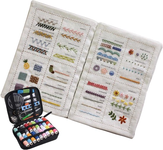 Mini-naaiboek, praktische handleiding voor borduurwerk, draagbaar naaidagboek, reisaccessoires voor vrouwen, beginners, amateurs, mama, echtgenote, projecten
