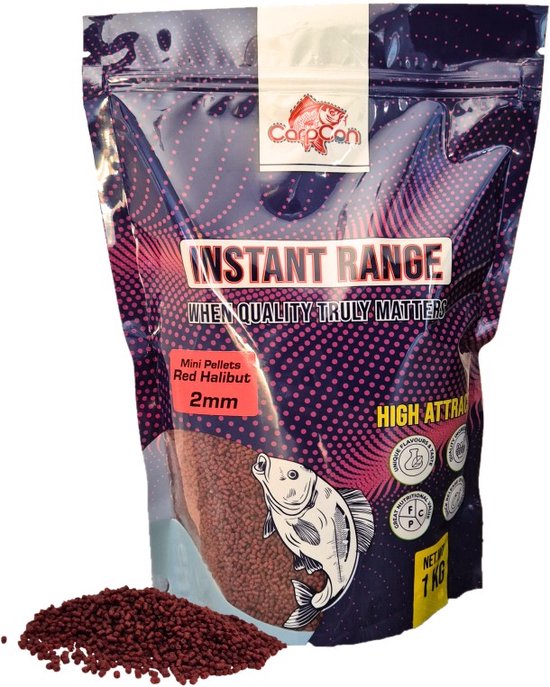 Mini Pellets 'Red Halibut' 2mm - 1kg - Method Feeder Pellets - Karper Pellets 2mm - Vissen