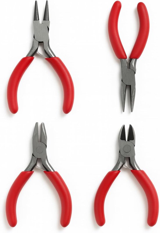 Mini Pliers Set 4 Piece Flat Pliers Point Pliers Round Pliers Side Cutting Pliers - ShopVlot