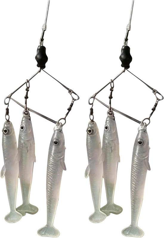 Mini Rig - Paraplu aas - Zoetwatervissen - Realistisch swimbait - 6 stuks - Meerkleurig van MINI