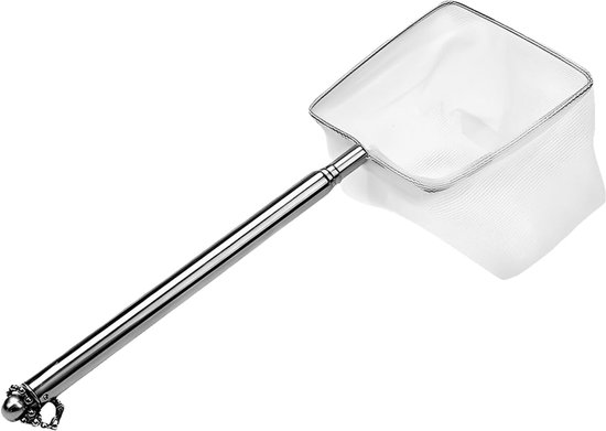 Mini-schepnet voor aquarium, 8 cm, fijn, vierkant, zacht, met uittrekbare handgreep van roestvrij staal, voor aquaria en kleine vijvers