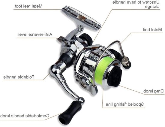 Mini Telescopische Hengelset met Opvouwbare Pocketrollen, Licht Spin Reel voor Beginners en Kinderen, Ideaal voor Vissen op Reis
