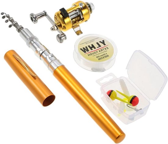 Mini Telescopische Vissershengel Set met Aluminium Spoel en Zachte Vislijn voor Gemakkelijk Vissen en Jigs