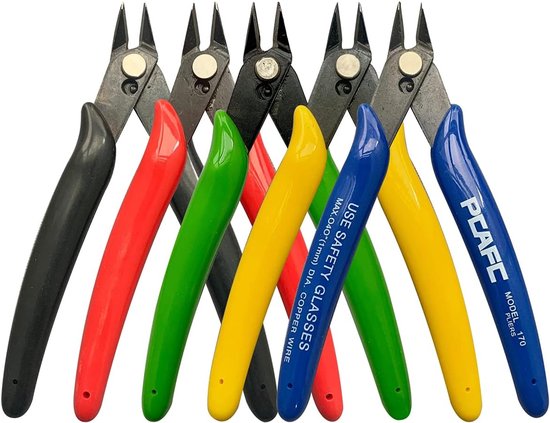 Mini Wire Cutter - 5pcs - Soft Grip - Slip Guards - Nipper - Electric - Precisie Cutter - Pliers voor het Snijden van Draad - Kabelsnijders - Side Cutting Pliers - Flush Pliers