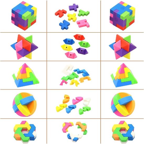 Minigommen Kubus Zachte Schoolgommen Set 2B Gommen - Kunst en Schetsen - Set van 10 Kinderschool Gommen . van Merkloos